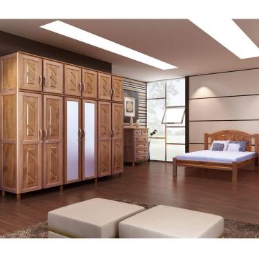 Imagem de Guarda-roupa 12 Portas Cama Cômoda 6 Gavetas Madeira Imbuia
