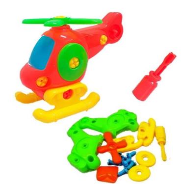 Imagem de Helicóptero de Montar e Desmontar com Chave Didático - OM UTILIDADES
