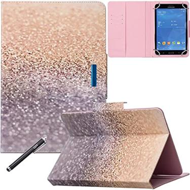 Imagem de Capa universal para tablet de 8 polegadas, capa flip com fecho magnético NewShine com compartimentos para cartão/dinheiro para iPad mini/tablet Galaxy Tab 8.0/Amazon Kindle Fire HD HDX outros modelos