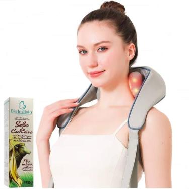 Imagem de Colete 5D Massageador de Pescoço Cervical Lombar com Aquecimento + Cre