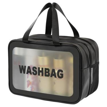 Imagem de Bolsa de higiene de viagem DAPOWER Matte Translucent Black-XL