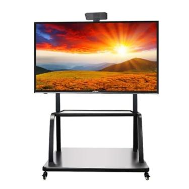 Imagem de WYUYIWH Suporte universal para TV, suporte de TV móvel para TVs de 40 a 86 polegadas, carrinho de TV com rolamento ajustável em altura com prateleira de mídia e rodas, suporta até 99,8 kg