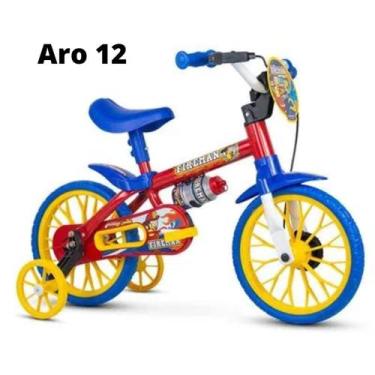 Imagem de Bicicleta aro 12 rodinhas fire man original - Nathor, 12", Vermelho, 1