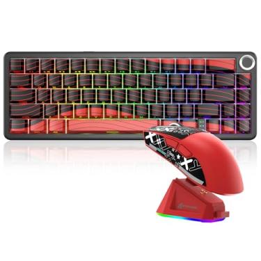 Imagem de Attack Shark X65PRO HE & X11 Combo para jogos, teclado magnético de efeito Hall e mouse ultraleve com base de carregamento RGB, sondagem de 8K, DPI de 22K, sem fio trimodo, troca a quente, para Win