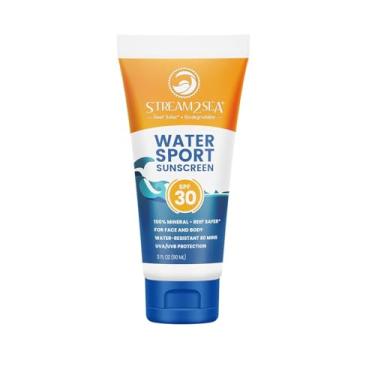 Imagem de STREAM 2 SEA Protetor solar mineral biodegradável FPS 30, 90 ml, não oleoso e hidratante seguro para recifes para proteção facial e corporal contra UVA e UVB