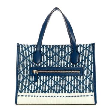 Imagem de GUESS Bolsa Silvana com compartimento duplo, azul-marinho multi, Azul-marinho multi, One Size