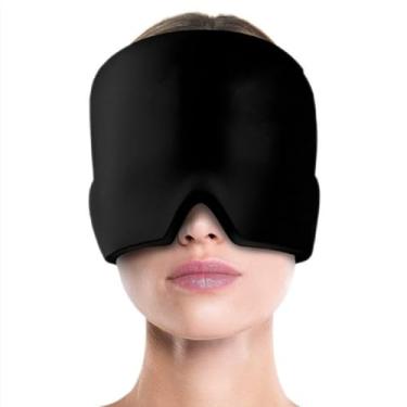 Imagem de Touca Máscara Tapa Olho Anti Stress Dor De Cabeça Enxaqueca - Preto