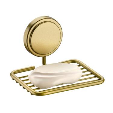 Imagem de Saboneteira Porta Sabonete de Parede Banheiro com Adesivo Dourado Acet