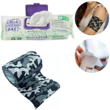 Imagem de Kit Fita + Toalha Umedecida Para Fixar Grudar Sensor Libre Dexcom Glic