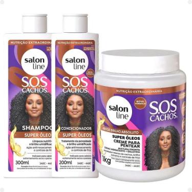 Imagem de Kit Salon Line SOS Cachos Super Óleos: Sh e Cond + Cr Pentear