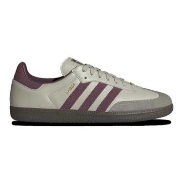 Imagem de adidas Originals Tênis de futebol masculino Samba, Putty Grey Maroon, 40 BR