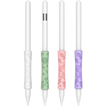 Imagem de Lindas alças iPencil para Apple Pencil Pro/2ª geração/carregamento magnético USB-C, pacote com 4 acessórios compatíveis com iPad iPencil Stylus Pen (branco/verde/rosa/roxo)