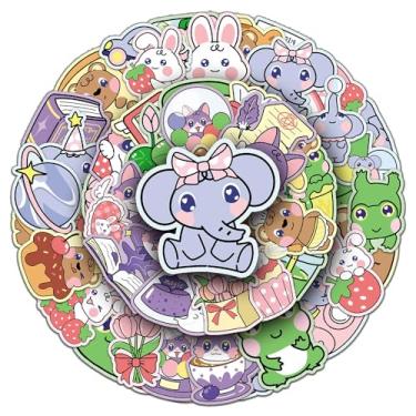 Imagem de Adesivos de animais adoráveis (elefante gato urso sapo) para meninos meninas crianças | 50 peças | adesivos de vinil à prova d'água desenhos animados para laptop, telefone, tablet, frascos, garrafa de