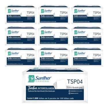 Imagem de Papel Toalha Interfolhado Folha Quadrupla Santher Maxima Absorção 1000Folhas