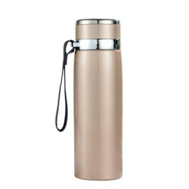 Imagem de Garrafinha Térmica Aço Inox 600ml Água Gelada Quente Bege - GXM