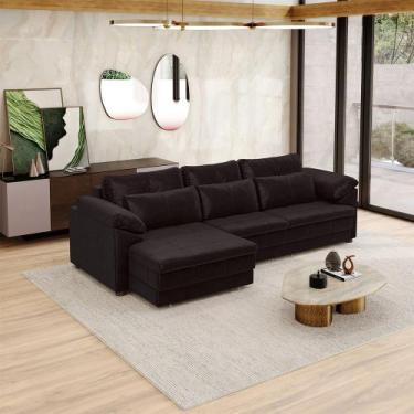 Imagem de Sofá Retrátil Manual Sala de Estar Nolan Bipartido 297cm Conforto Prem