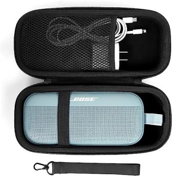 Imagem de SnawikiBag Capa Rígida Para Alto-Falante De Viagem Bose Soundlink Flex, Portátil Sem Fio Alta Resolução Anker Soundcore Motion 300, À Prova D'Água E Quedas, Somente Na Caixa (Preta)…