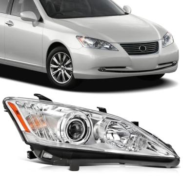 Imagem de SCITOO Conjunto de farol do lado direito serve para 2010-2012 para ES350 faróis cromados refletor âmbar, 81145-33750 (lâmpadas não incluídas)