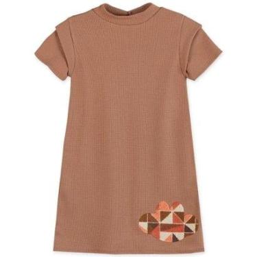 Imagem de Vestido Manga Curta Lilica Ripilica Marrom Claro-Feminino