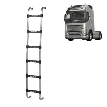 Imagem de Escada Traseira para Volvo FH/NH até 2014 6 Degraus Cromada - Fabbof