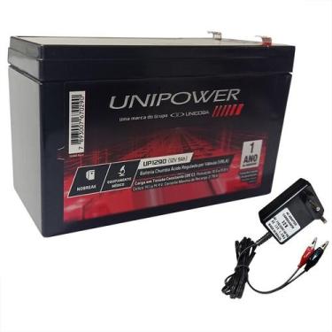 Imagem de Kit Bateria Selada 12V 9ah Unipower + Carregador Led