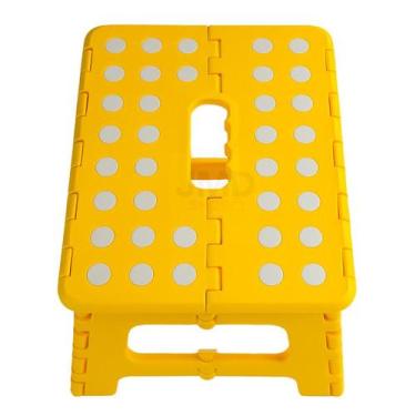 Imagem de Banqueta Plástica Alta 43cm Dobrável e Resistente para Uso Doméstico o