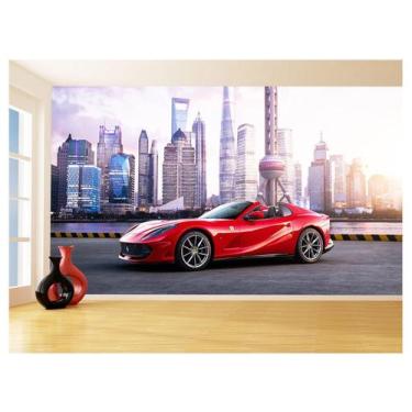 Imagem de Papel De Parede 3D Carro Ferrari Vermelha Pista 3,5M Car118 - Você Dec