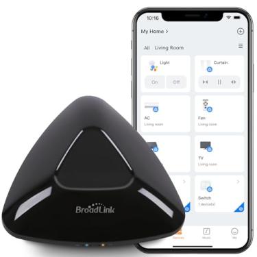Imagem de Broadlink RM MAX Smart Home Hub, Wi-Fi e BLE Controle remoto universal para dispositivos IR/RF, compatível com Alexa e Google Home, fácil configuração, hub RF para TV, AC, persianas
