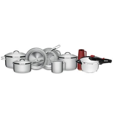 Imagem de Jogo Panelas Tramontina Solar Inox 7 Peças Fundo Triplo