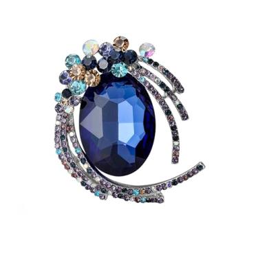 Imagem de GKDFK Broches vintage de strass para roupas femininas broches de flores, blazer, jaqueta, acessórios, presentes, Medium, Strass Strass Liga metálica, Sem Pedra Preciosa