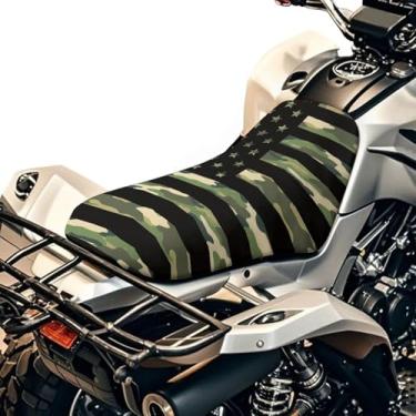 Imagem de Whosucclay Capa de assento para quadriciclo à prova d'água, acessórios de quatro rodas, camuflagem, bandeira americana, capas de assento universais, serve para a maioria dos quadriciclos, modelo