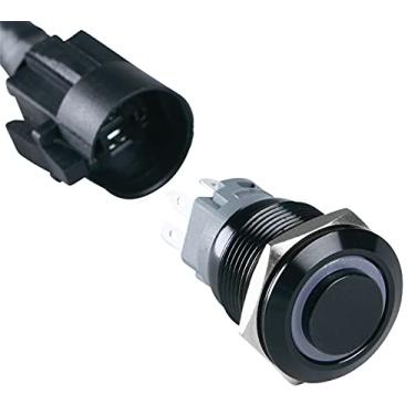 Imagem de ChromaTek Full-Color RGB (WS2812) Interruptor de botão de travamento de 19 mm, Arduino, Raspberry Pi, ESP32, ESP8266 (revestimento preto, redondo alto)