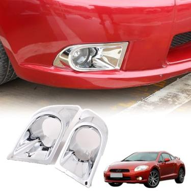 Imagem de Sekhyna Guarnição da tampa da lâmpada de neblina do para-choque dianteiro compatível com Mitsubishi Eclipse 2006-2011 ABS 2 peças, acessórios de moldagem de moldura de acabamento de farol de neblina