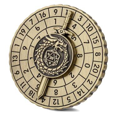 Imagem de Spinner DND Dice, Dragon Sword Metallic D&D Dice, Dragon Roulette Dice Spinner for DND Dice Set, DND Gifts with Gift Box, Role Playing Board Game Accessories, DND Dice Set Gifts, Bronze