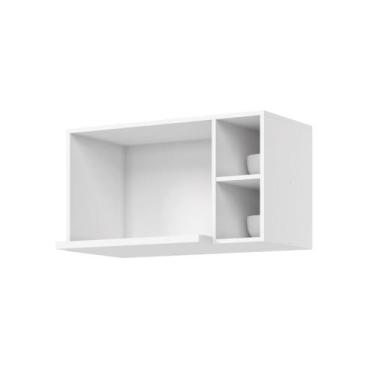 Imagem de Nicho de Cozinha Aéreo 80cm para Microondas Sophia Henn, Branco Fosco