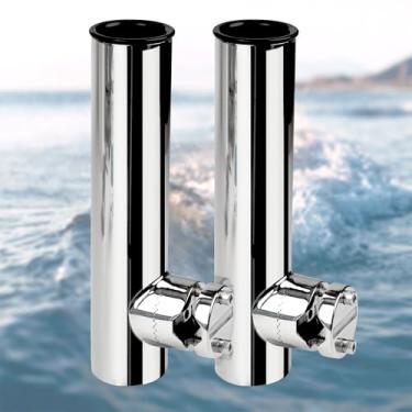 Imagem de Suporte para varão de pesca de barco XinKunmarine com fixação de 2,2 cm a 2,5 cm, suporte para trilho de aço inoxidável 316, suporte para varão marítimo
