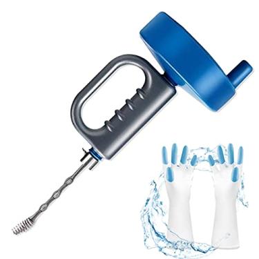 Imagem de Eixo helicoidal de drenagem resistente de 33 pés com luvas - Cobra de encanamento profissional para tamancos de cabelo teimosos em banheiras, chuveiros e pias