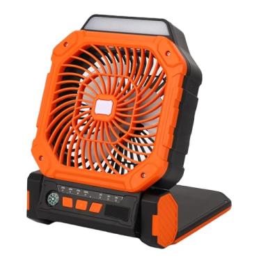 Imagem de Asixxsix Fã de Acampamento Solar, fã Portátil de 7800mAh Recarregável Com 4 Velocidades, 3 Modos de Luz, Timer e Bússola, para o Quarto d a Tenda de Viagem, Alimentada por Bateria