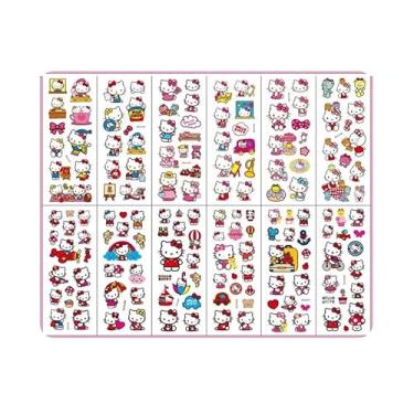 Imagem de 02 Cartelas de Adesivos Coração Mangá Hel lo Kit ty Unicórnio Princesas Pônei Carinha Feliz Bolha 3D Alto Relevo (02 Cartelas Hel lo Ki tty)