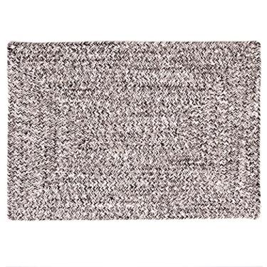 Imagem de Super Area Rugs Farmhouse Tapete Trançado Algodão Cozinha Tapete Reversível, Preto e Branco, 10 x 15 cm Retângulo