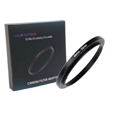 Imagem de Adaptador de anel de metal para cima/para baixo compatível com câmeras mirrorless DSLR Lens, conversor de rosca de filtro UV CPL ND, preto (46-52)