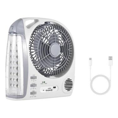 Imagem de Ventilador Portátil Multifuncional Bluetooth Rádio Lanterna 6 Em 1 Com