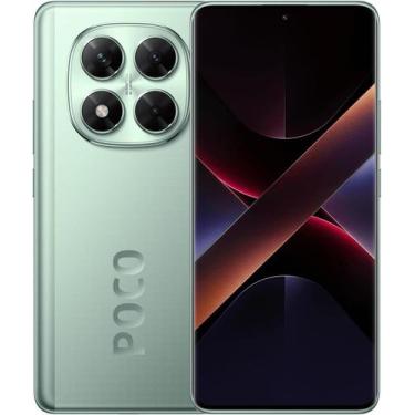 Imagem de Celular Poco X7 Xiaomi verde com HyperOS, 256GB Armazenamento e 8GB RA