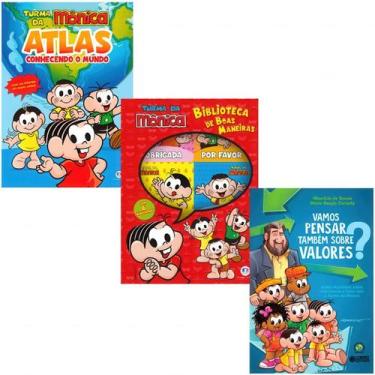 Imagem de Kit Turma da Mônica - Vamos Pensar Também Sobre Valores + Atlas + Bibl