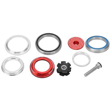 Imagem de Bicicleta Hule Stem Headset Bikeing Bowl Group Grupo de alta performance Alumínio Bicicleta Frente Front Forek fone de ouvido à prova d'água à prova de poeira para tubo de cone (Vermelho)