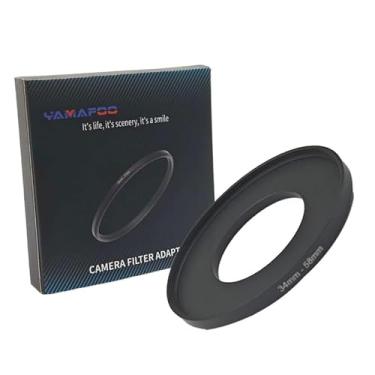 Imagem de Adaptador de anel de metal para cima/para baixo compatível com câmeras mirrorless DSLR Lens, conversor de rosca de filtro UV CPL ND, preto (34-58)