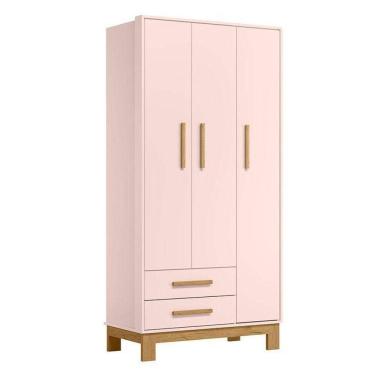 Imagem de Guarda Roupa Infantil Slim 4340 Rosa Acetinado - Qmovi