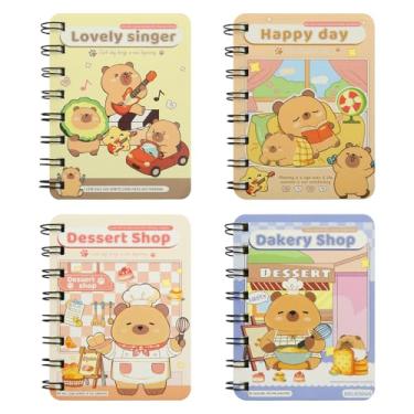Imagem de Geluode 4 Packs Capybara Mini Spiral Notebooks, A7 3.2" x 4.1" Cute Waterproof Pocket Notepads Journal Memo Pads for Birthday Gifts Stocking Stuffers School Kids Students Rewards