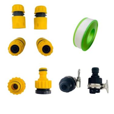 Imagem de EWAIDI Conjunto de acessórios de conector rápido de mangueira universal de 1,27 cm, pistola de lavagem de carro de alta pressão, conector de torneira de máquina de lavar, mangueira de irrigação de