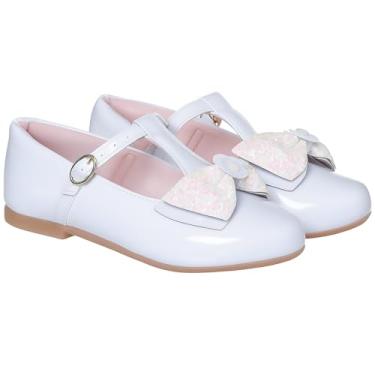 Imagem de Sapatilha Infantil Juvenil Boneca Mary Jane Tira T Confortável Sapato Menina Social Festa My ToT (Branca, BR, Adulto, Numérico, 38)